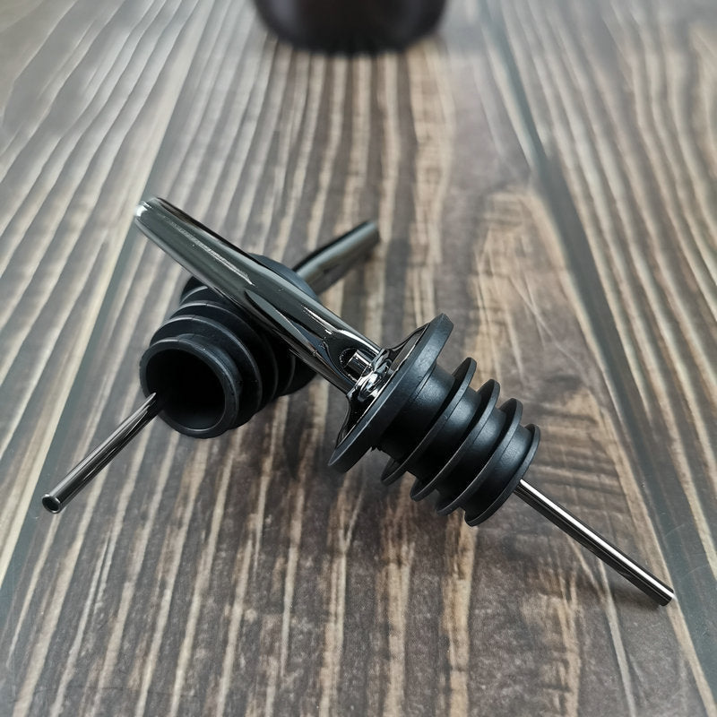 Stainless Steel Wine Pourer with Ribbed Drip-Free Stopper