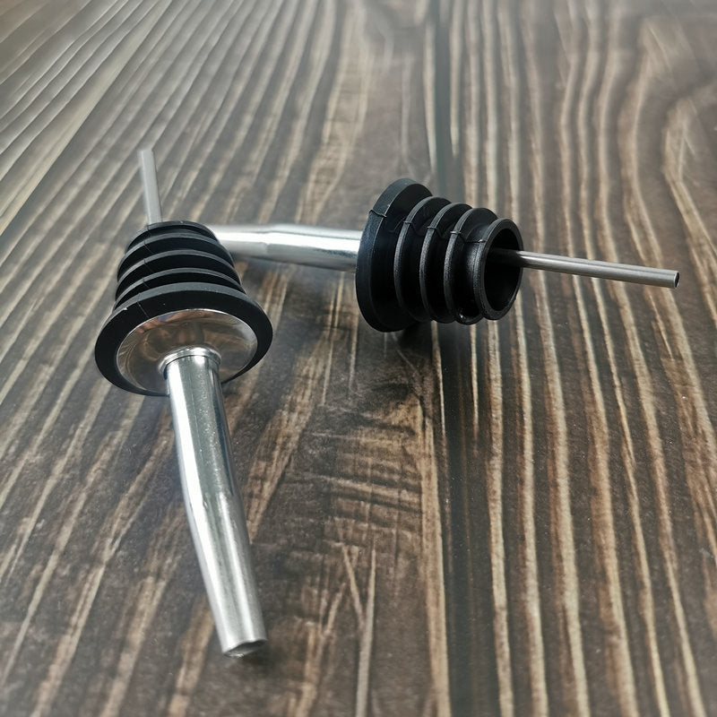 Stainless Steel Wine Pourer with Ribbed Drip-Free Stopper