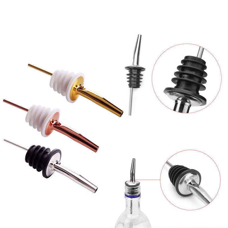 Stainless Steel Wine Pourer with Ribbed Drip-Free Stopper