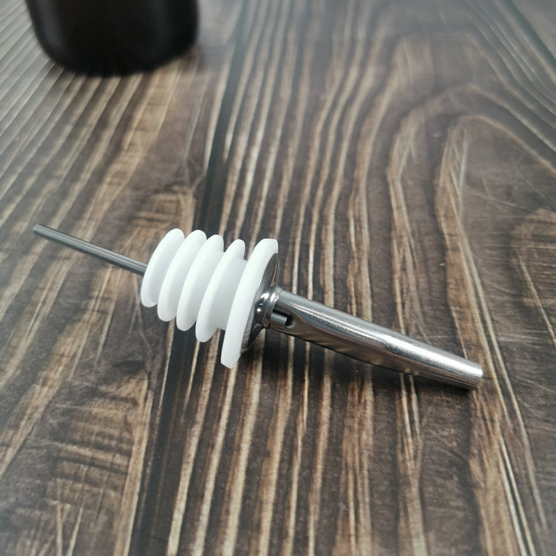 Stainless Steel Wine Pourer with Ribbed Drip-Free Stopper