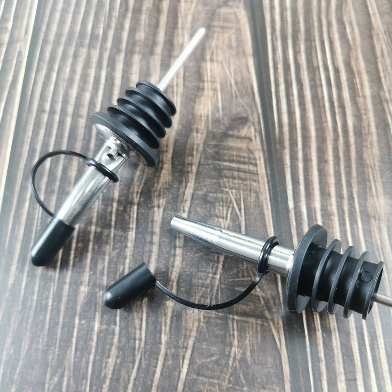 Stainless Steel Wine Pourer with Ribbed Drip-Free Stopper