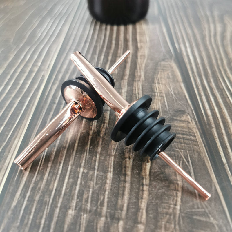 Stainless Steel Wine Pourer with Ribbed Drip-Free Stopper