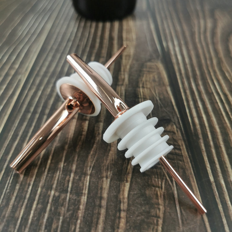 Stainless Steel Wine Pourer with Ribbed Drip-Free Stopper