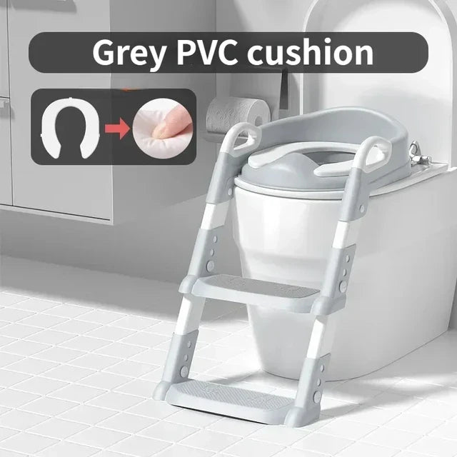 Children's Toilet Training Seat With Adjustable Safe Steps