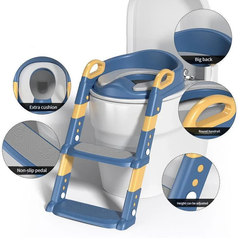 Children's Toilet Training Seat With Adjustable Safe Steps