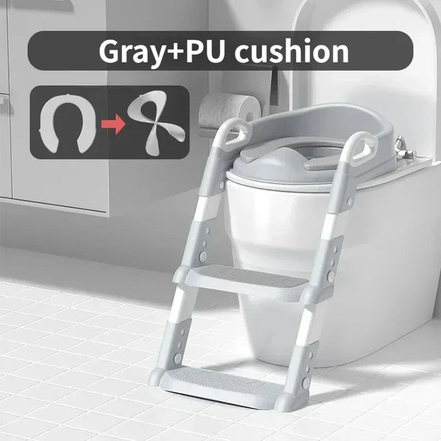 Children's Toilet Training Seat With Adjustable Safe Steps