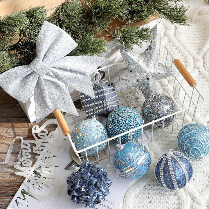 Blue Christmas Ornaments Set for Sparkling Holiday Trees