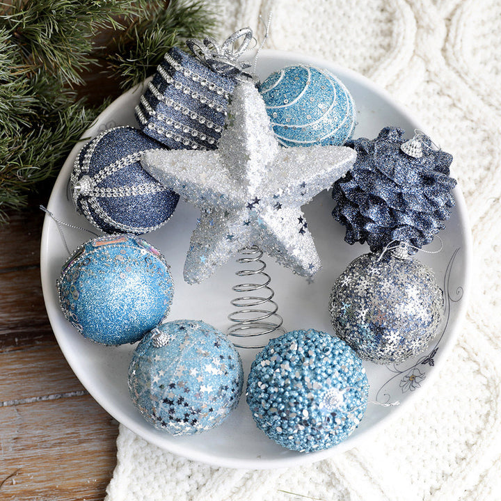 Blue Christmas Ornaments Set for Sparkling Holiday Trees