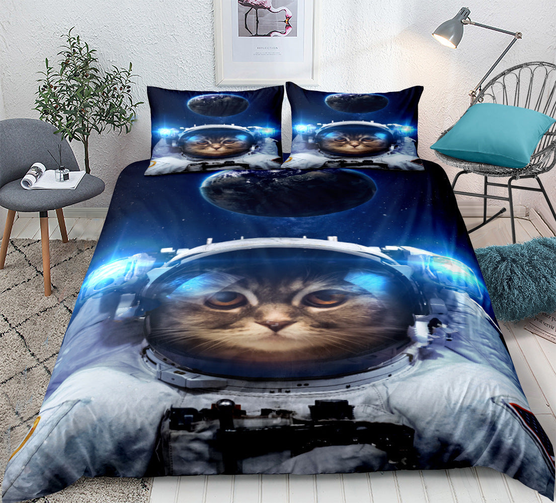 Space Animal Bedding Set for a Cosmic Bedroom Theme