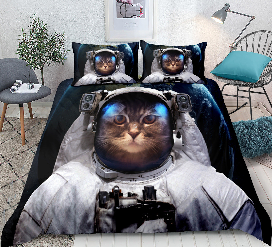 Space Animal Bedding Set for a Cosmic Bedroom Theme