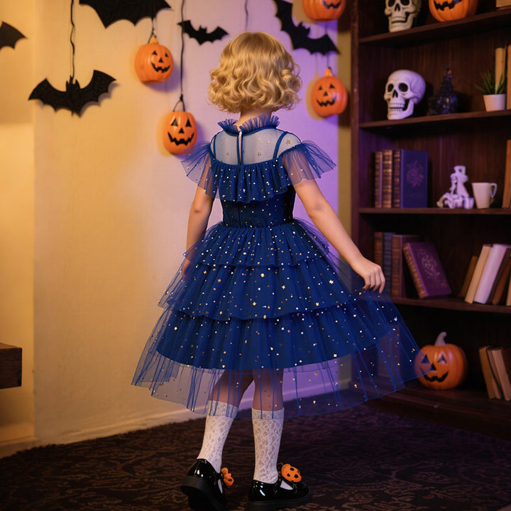 Girls Princess Dress — Sparkling Layered Star Skirt
