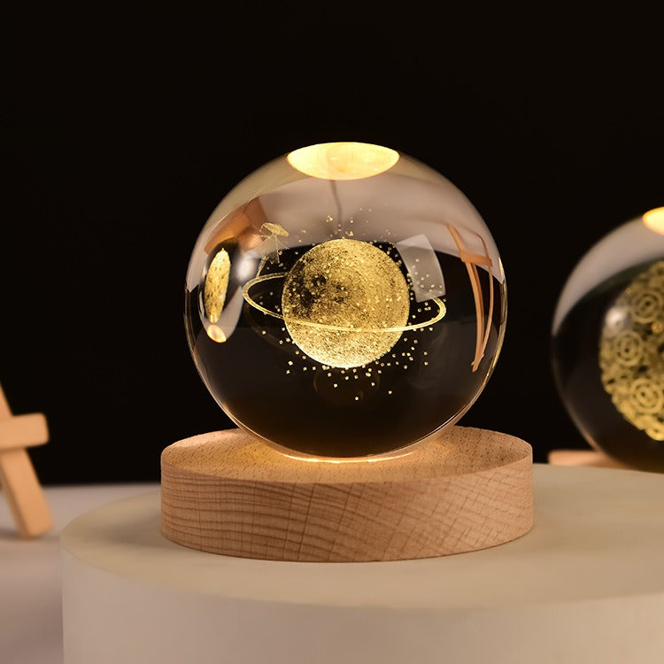 Crystal Ball Night Light With Custom 3D Engraving