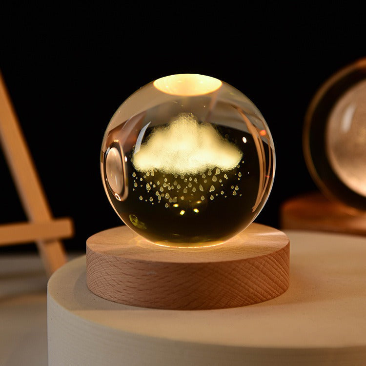 Crystal Ball Night Light With Custom 3D Engraving
