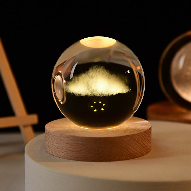 Crystal Ball Night Light With Custom 3D Engraving