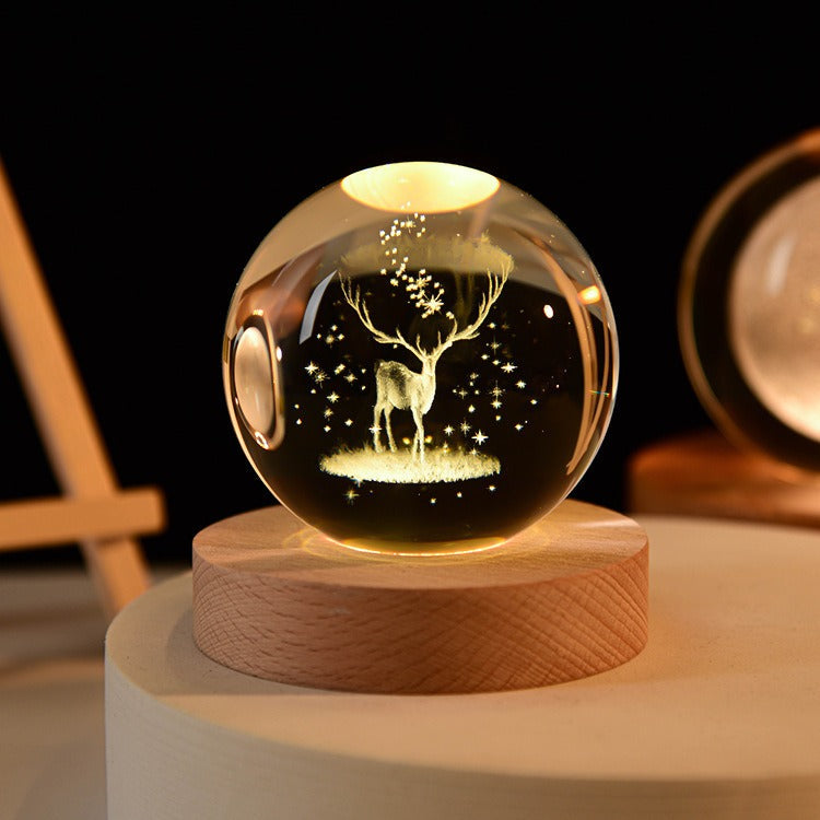 Crystal Ball Night Light With Custom 3D Engraving