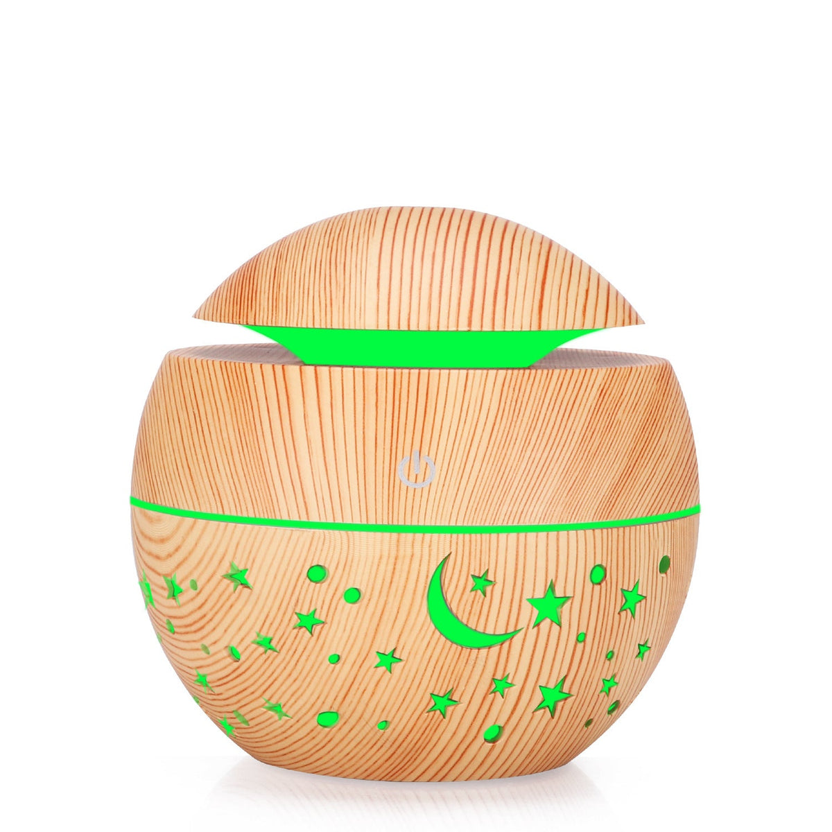 Wood Grain Aroma Diffuser with Star Moon Light