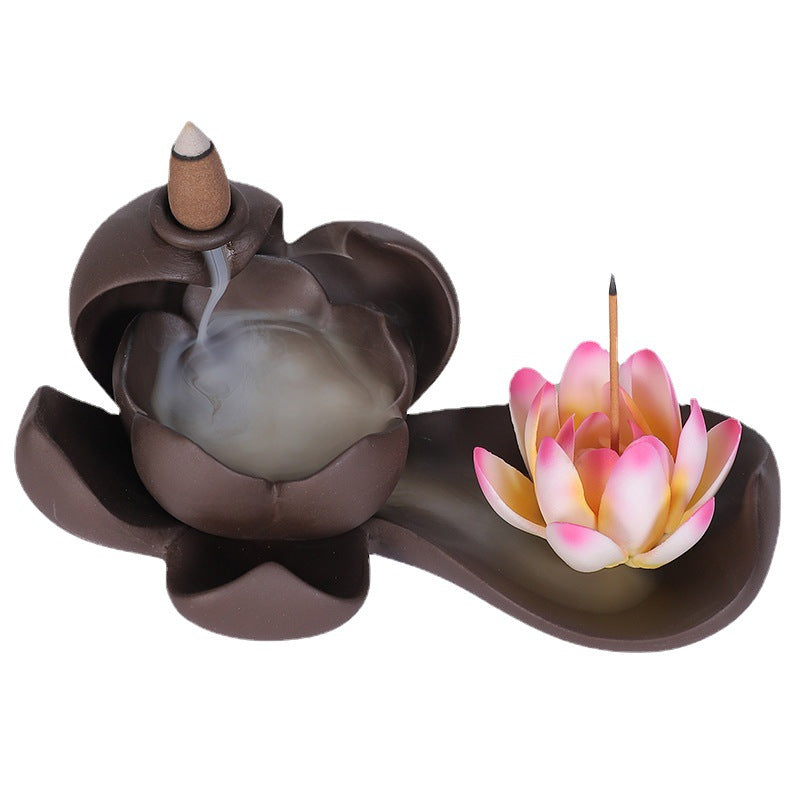 Backflow Incense Burner for Calming Lotus Ambiance