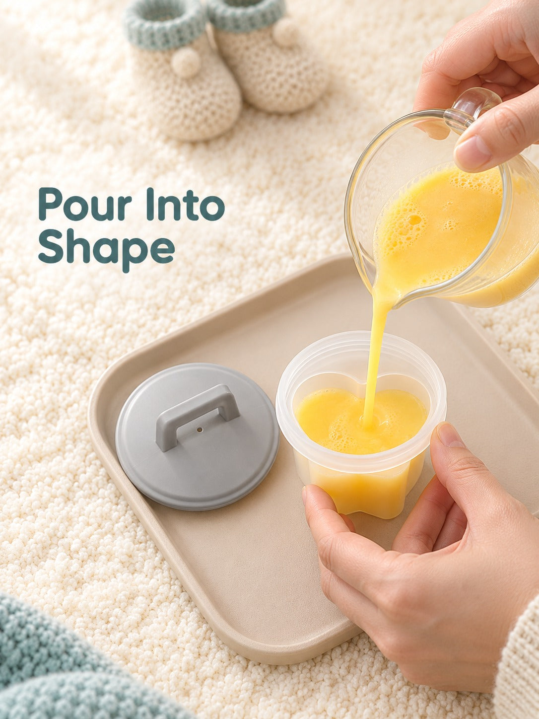 Steamed Egg Mold Set for Kids, Heart Star Flower Shapes