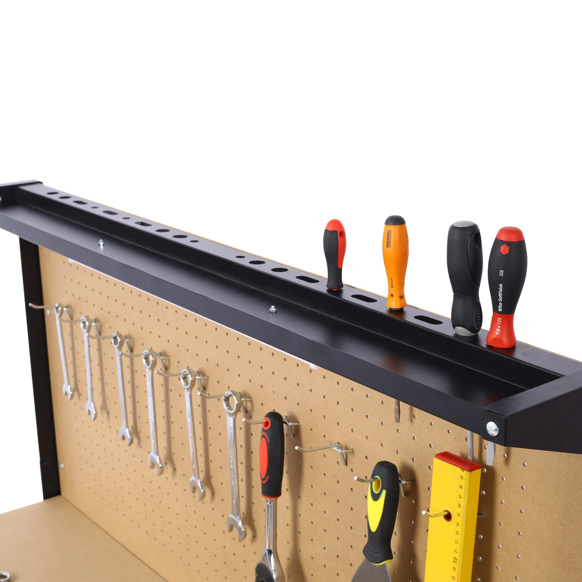 Steel Workbench with Drawer, Pegboard & Power Outlets