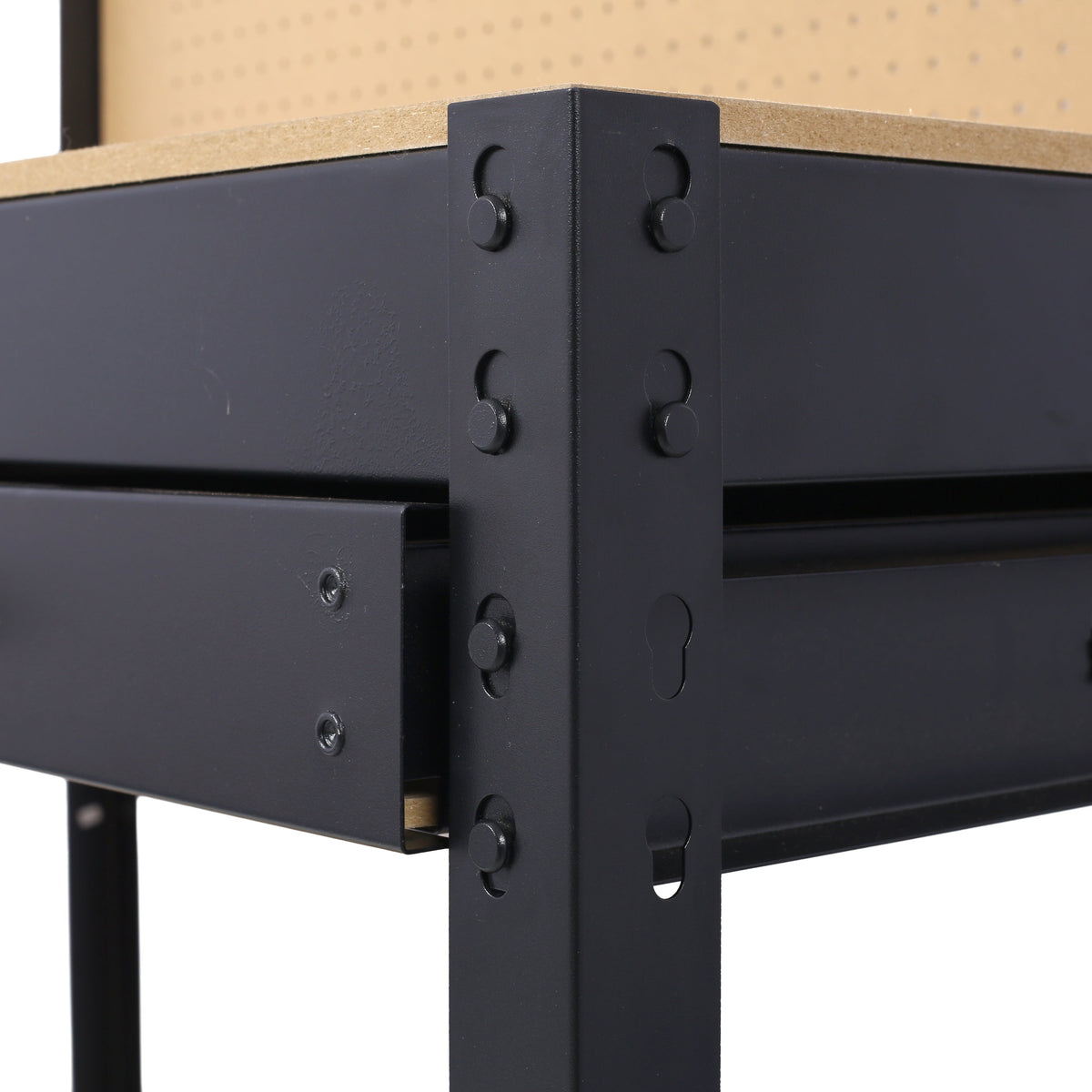 Steel Workbench with Drawer, Pegboard & Power Outlets