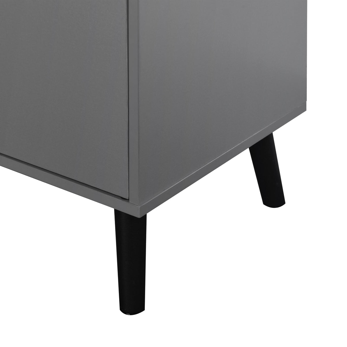 Gray Storage Cabinet with 3 Drawers, Door and Shelf