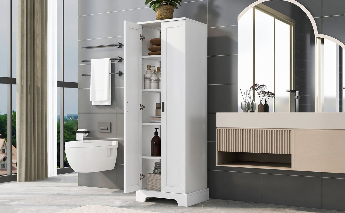 Bathroom Storage Cabinet with Doors and Adjustable Shelves