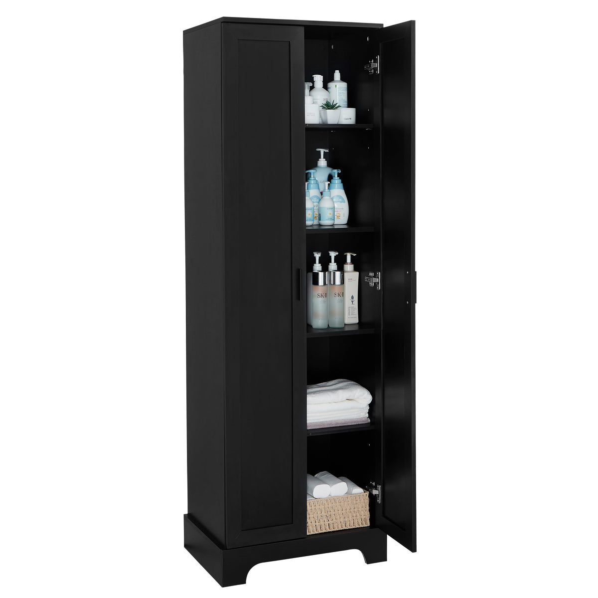 Bathroom Storage Cabinet with Doors and Adjustable Shelf