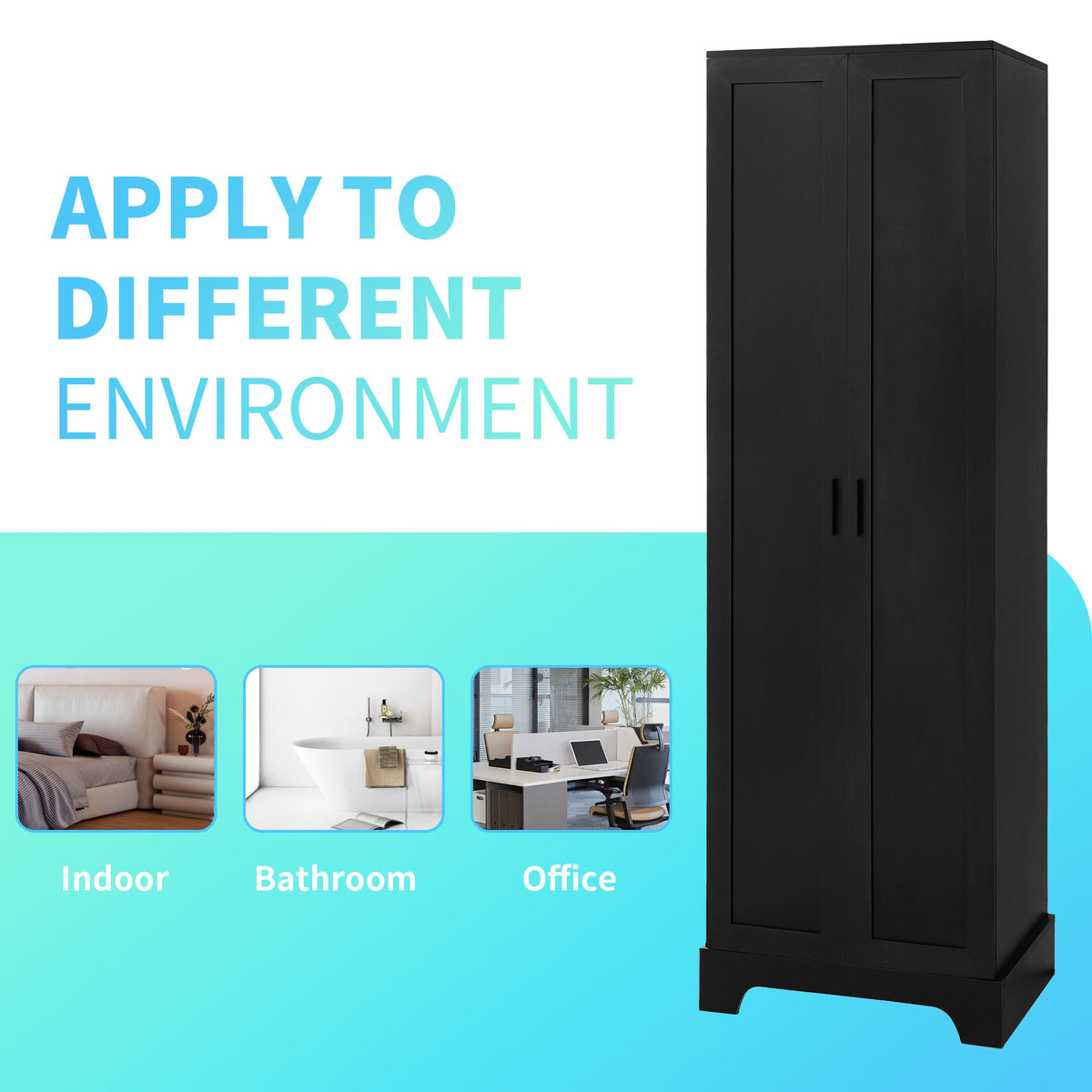 Bathroom Storage Cabinet with Doors and Adjustable Shelf