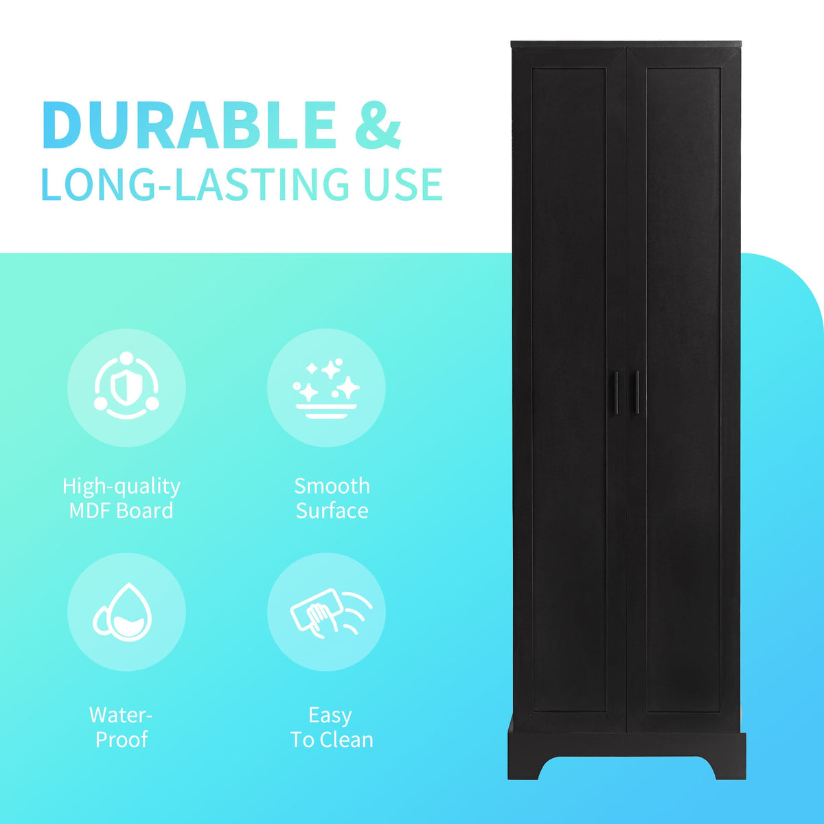 Bathroom Storage Cabinet with Doors and Adjustable Shelf
