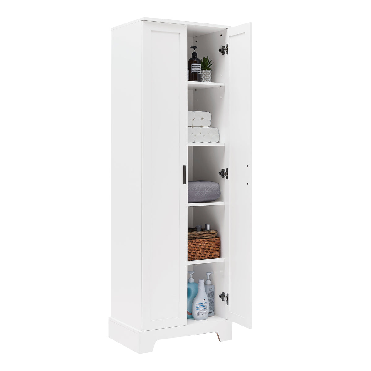 Bathroom Storage Cabinet with Doors and Adjustable Shelves