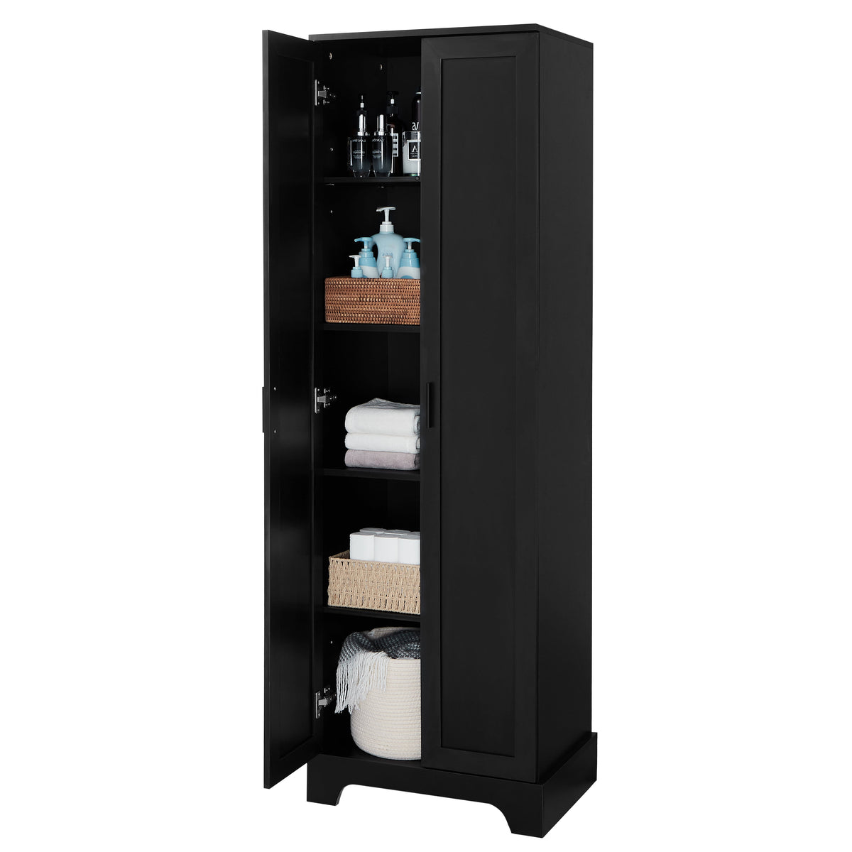 Bathroom Storage Cabinet with Doors and Adjustable Shelf