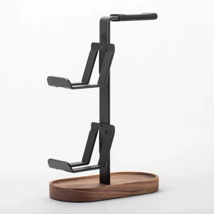 2-in-1 Headphone & Controller Stand, Walnut Aluminum
