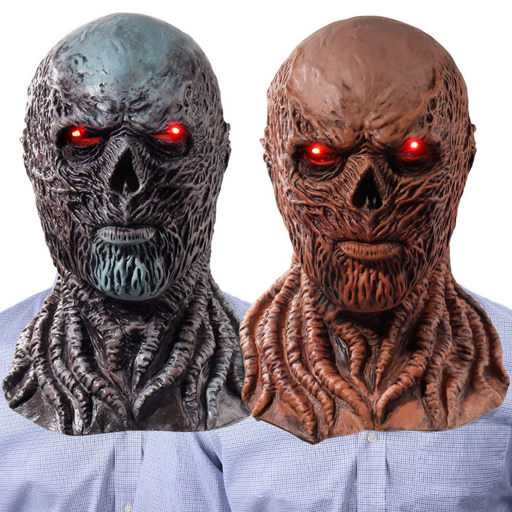 Halloween Latex Mask With Glowing Red Eyes Costume