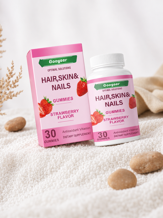 Strawberry Beauty Gummies – Hair, Skin & Nails Support, 30