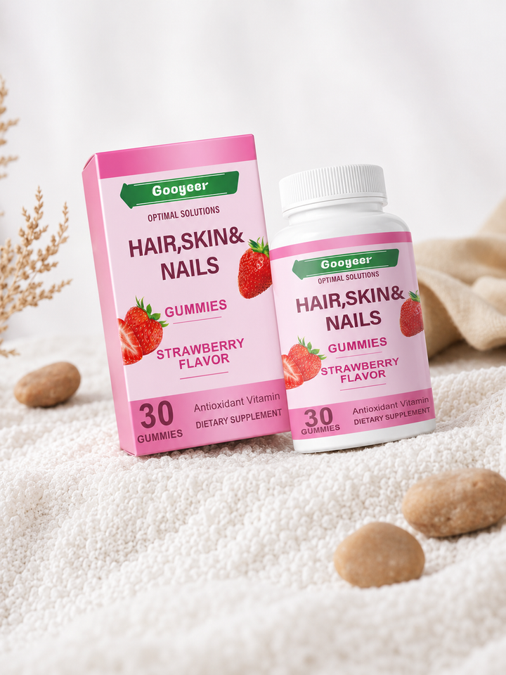 Strawberry Beauty Gummies – Hair, Skin & Nails Support, 30