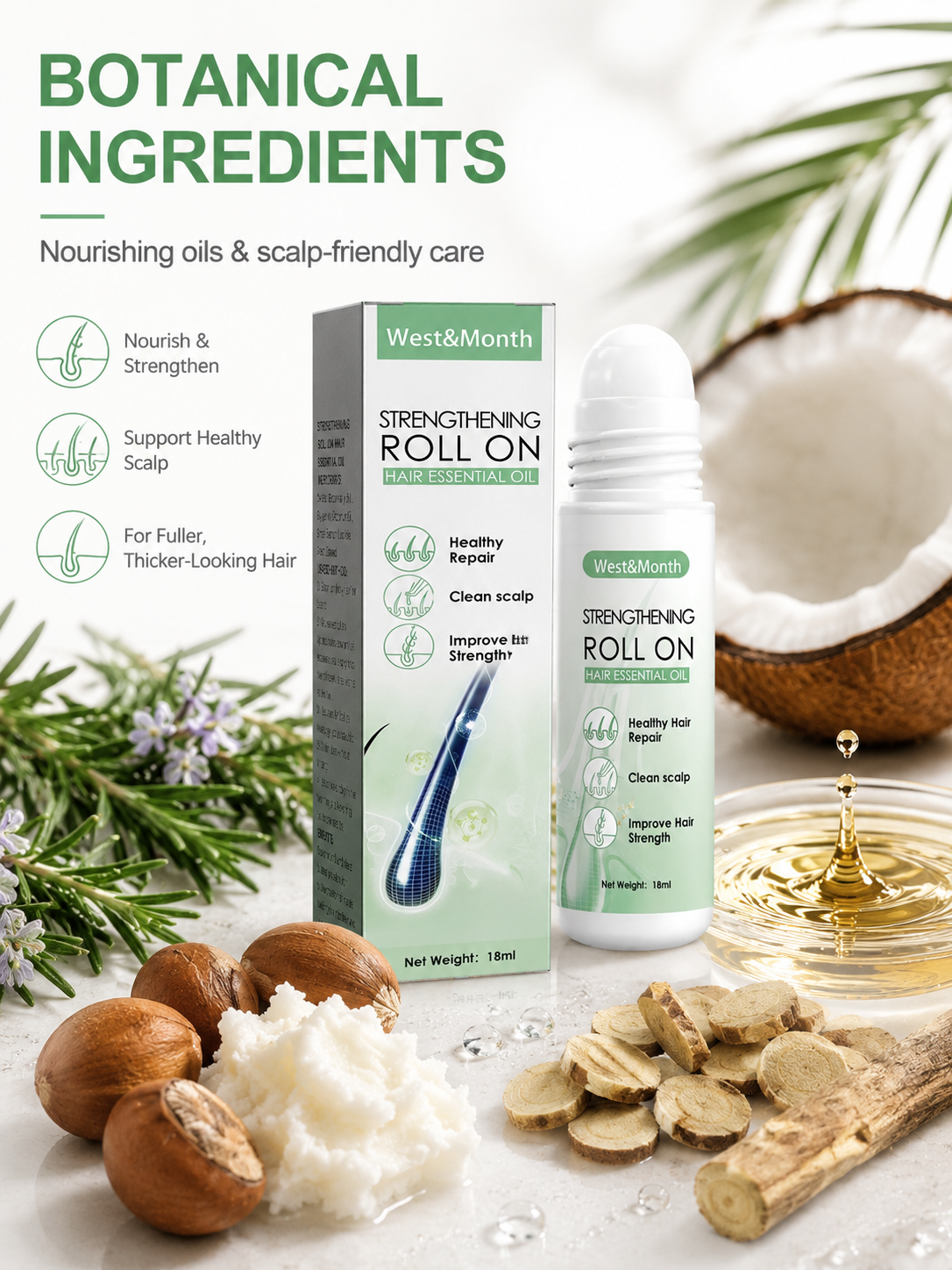 Strengthening Roll-On Hair Oil — Thicker, Fuller Hair in 4 Weeks