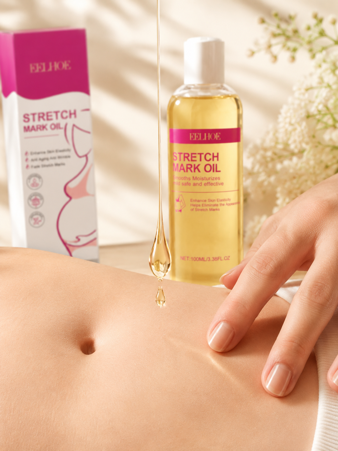Stretch Mark Oil — Fade Marks and Restore Elasticity