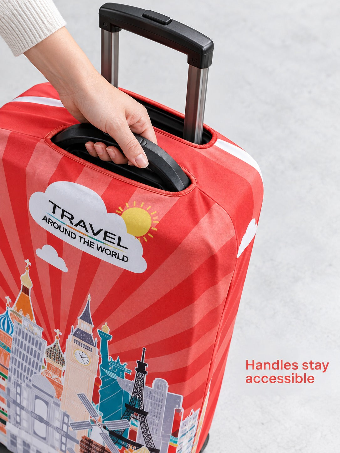 Stretch Printed Suitcase Cover for Easy Bag Spotting