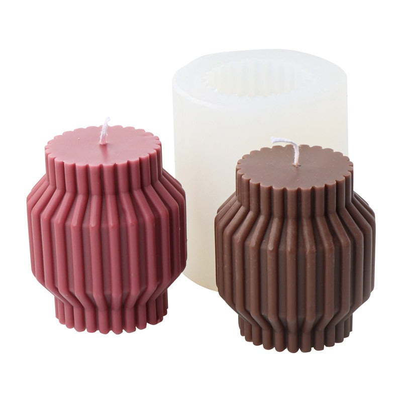 Striped Silicone Candle Mold for Ribbed Statement Candles