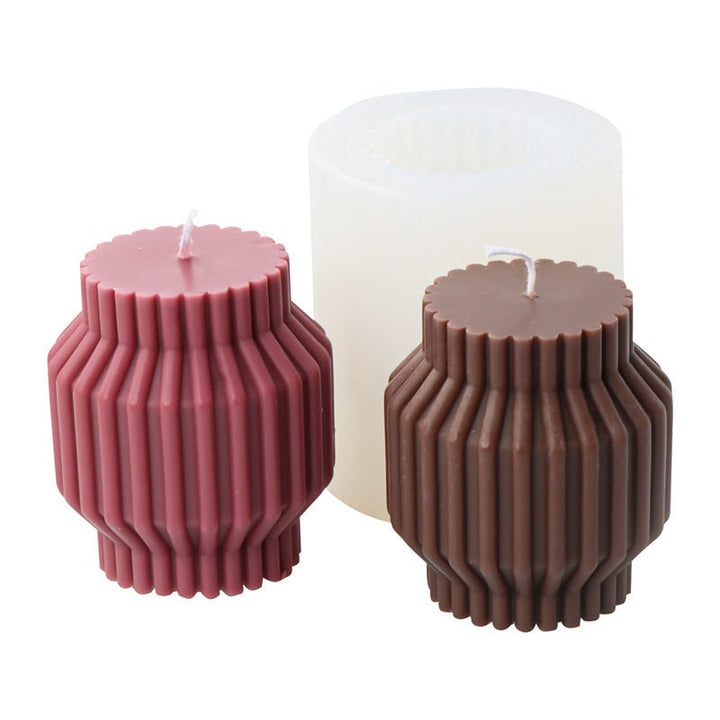 Striped Silicone Candle Mold for Ribbed Statement Candles