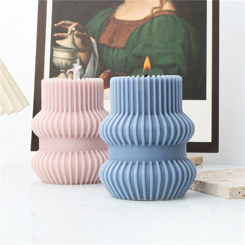 Striped Silicone Candle Mold for Ribbed Statement Candles