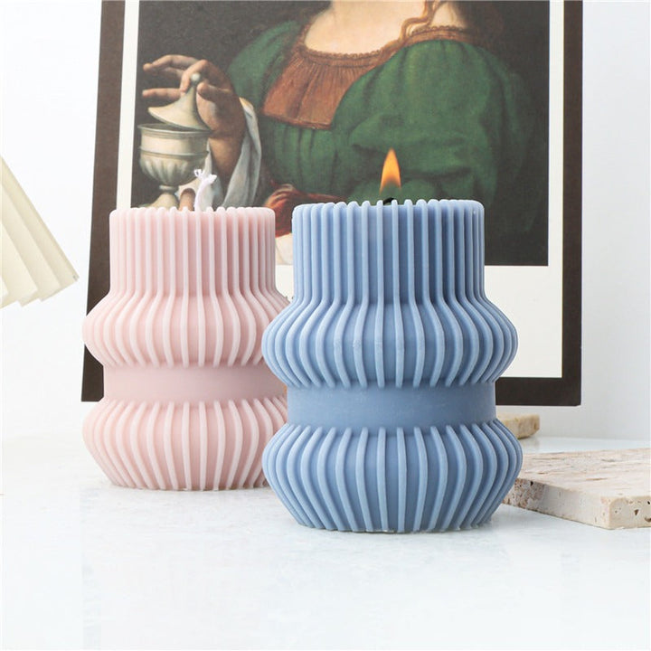 Striped Silicone Candle Mold for Ribbed Statement Candles