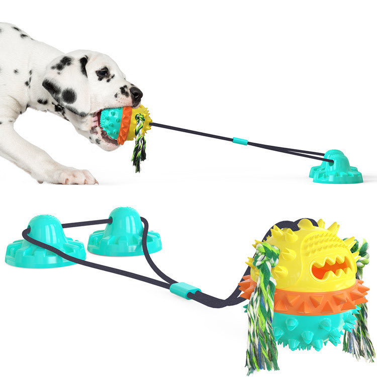 Suction Cup Dog Toy for Anchored Indoor Tug Playtime