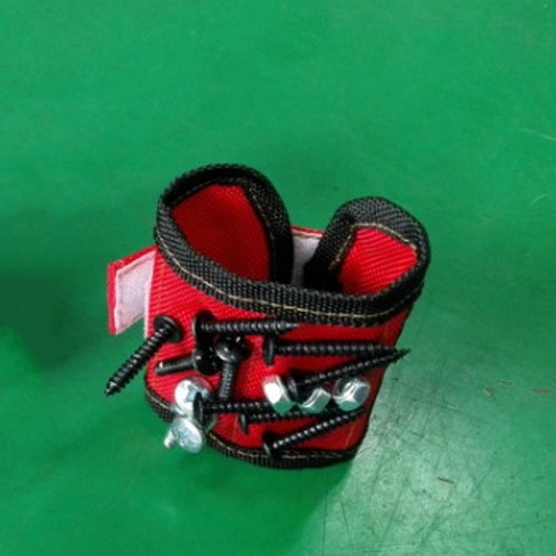 Magnetic Wristband That Holds Screws and Nails at Hand
