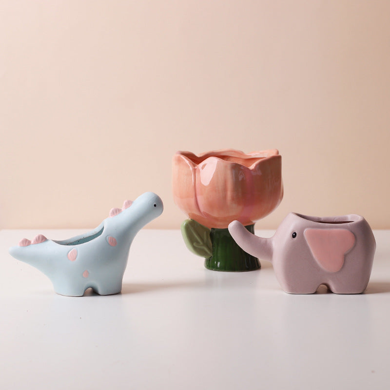 Ceramic Succulent Planters for Whimsical Small Spaces