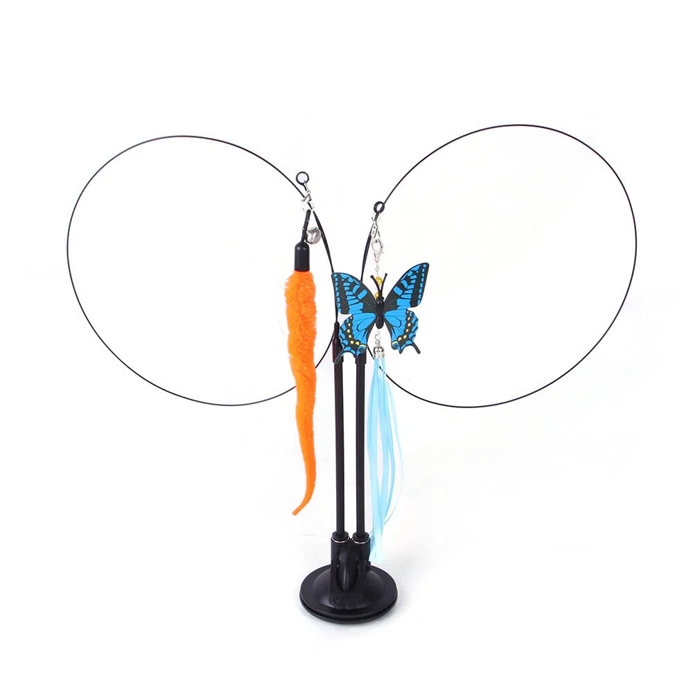Suction Cup Cat Toy With Interchangeable Attachments