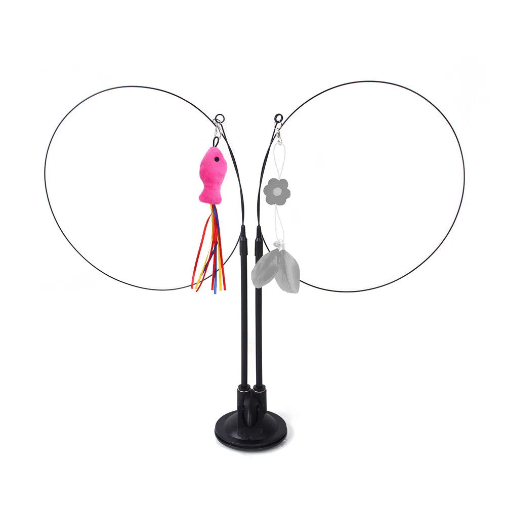 Suction Cup Cat Toy With Interchangeable Attachments