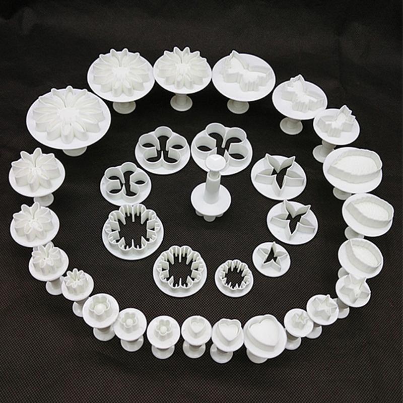 33 Piece Plunger Cutter Set for Fondant Cake Decorating