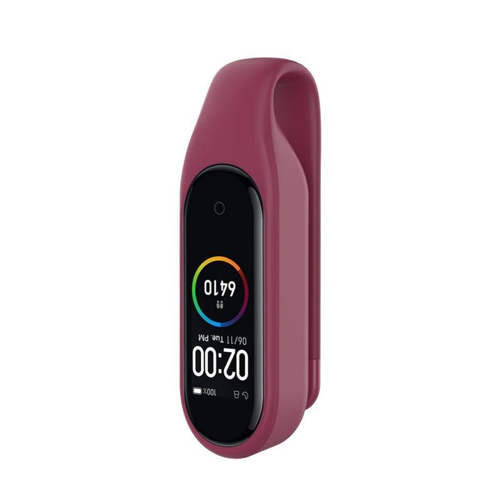 Mi Band 3 & 4 Silicone Strap Cover With Steel Clip Buckle