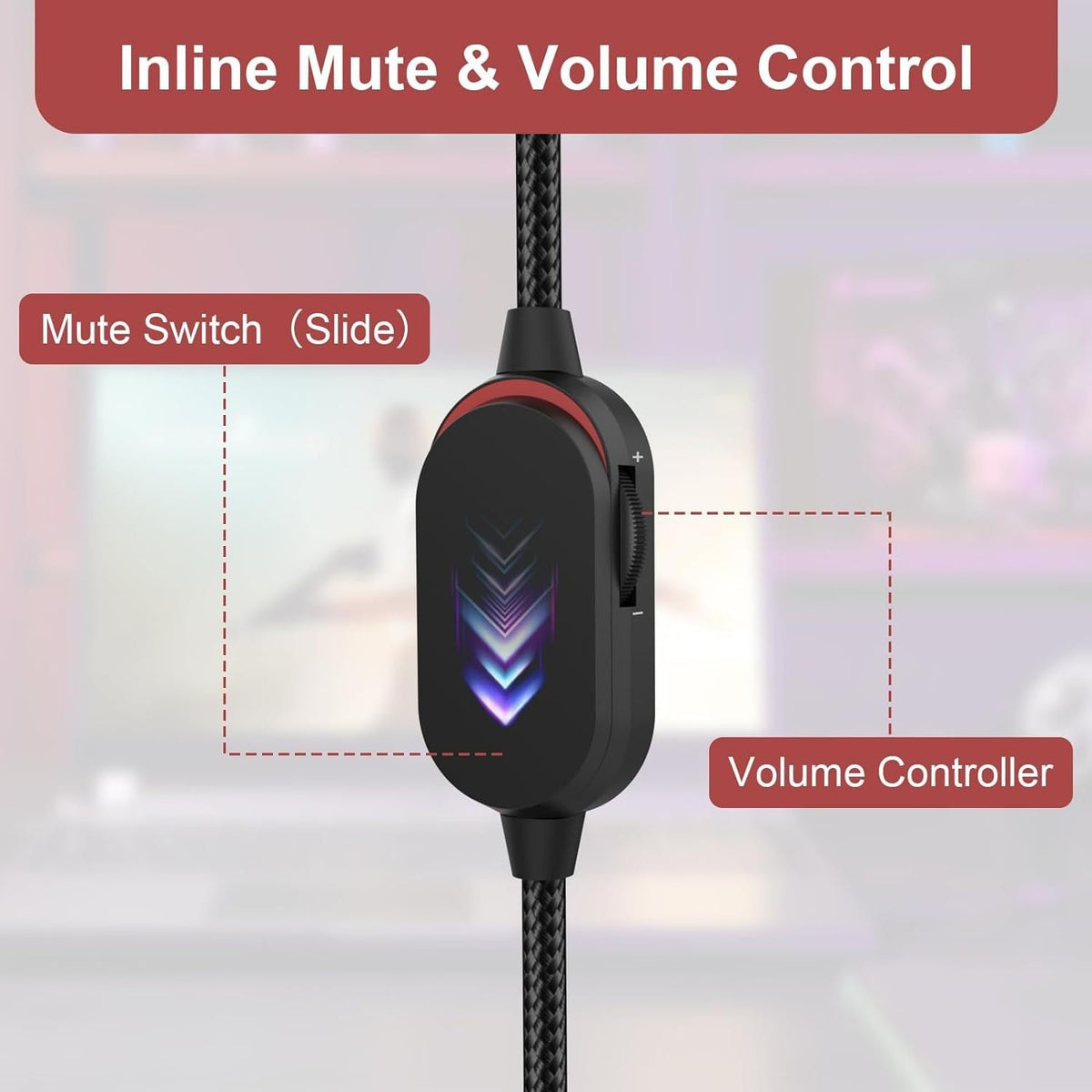 Replacement Headset Cable with Inline Volume & Mute